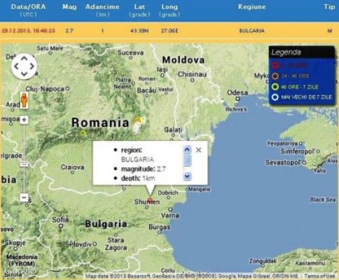 Cutremur la graniţa cu România